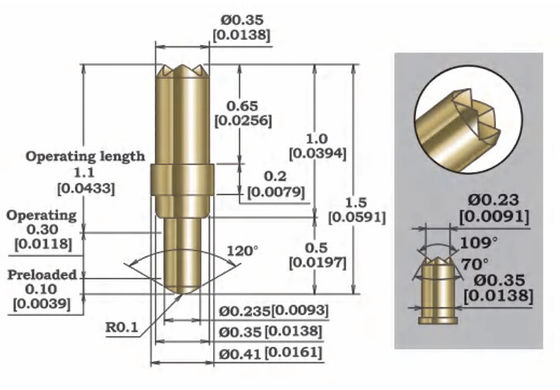 0.06mm Accuracy Innovative Micro Pogo Pin Probe KLS050-001CA