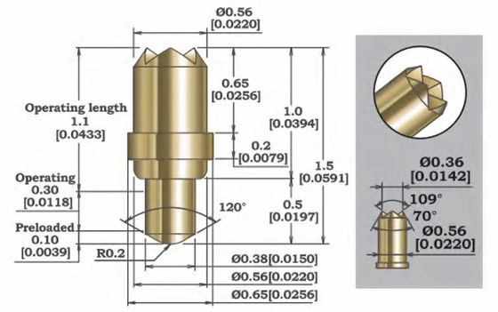 Goede prijs KLS080-001CA Metalen verstelbare Pogo Pin Probe Elektronische Pogo Test Pins online