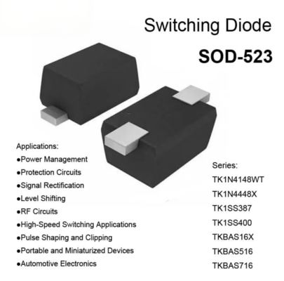 Buon prezzo SOD-523 Package Outline Diodi di commutazione in plastica incapsulati progettati per dimensioni compatte e commutazione in circuiti elettronici in linea